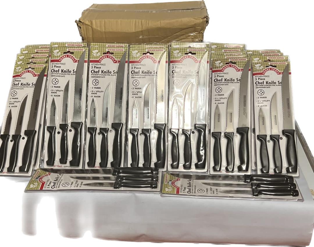 3 Piece Chef Knife Set- 144 Pieces - Wholesales