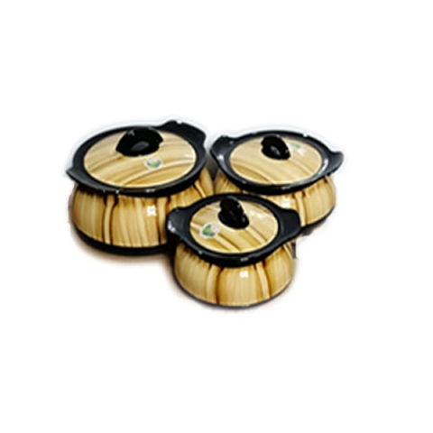 3 Pieces Insulated Hot Pot-Dark Cream