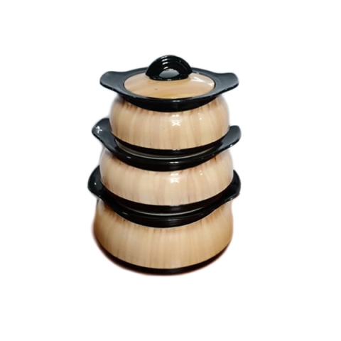 3 Pieces Insulated Hot Pot- Light Cream