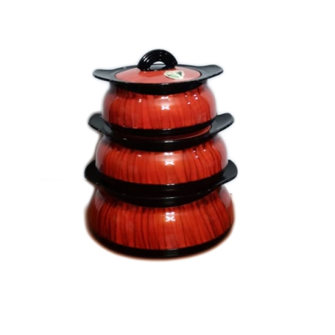 3 Pieces Insulated Hot Pot - Red