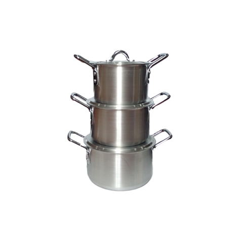 Aluminum Cooking Pot - Small - MC-655 - 3pcs