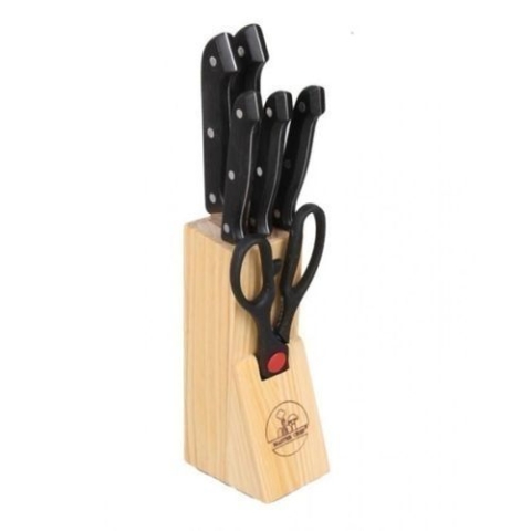 7pcs Knife Set With Wooden Block Holder - WB7B