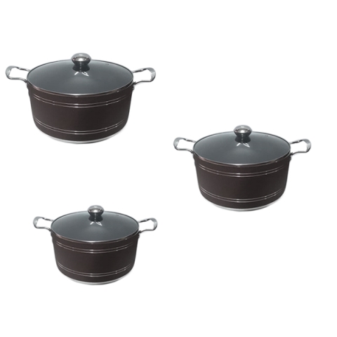 Nonstick Pot With Glass Lid (Big) -Set 3 - MC-1093