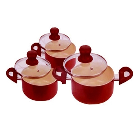 Nonstick Casserole - Set Of 3 With Glass Cover
