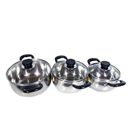 Sauce Pot Set 3 With Glass Cover