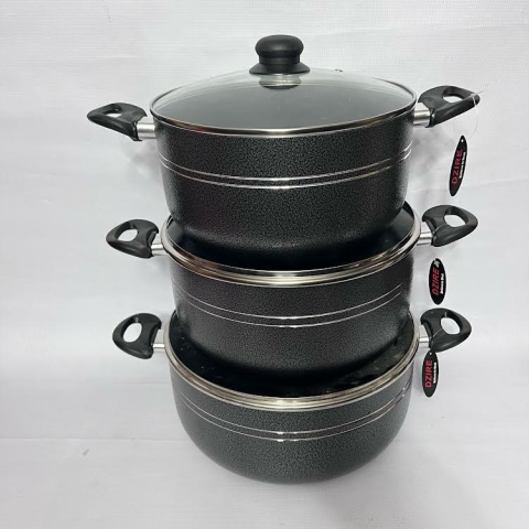 Nonstick Pot Set 3 - Big DZ5107 (Black)