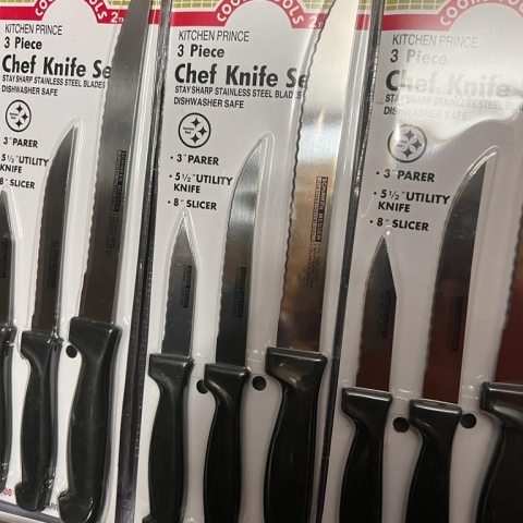3 Piece Chef Knife Set- 144 Pieces - Wholesales