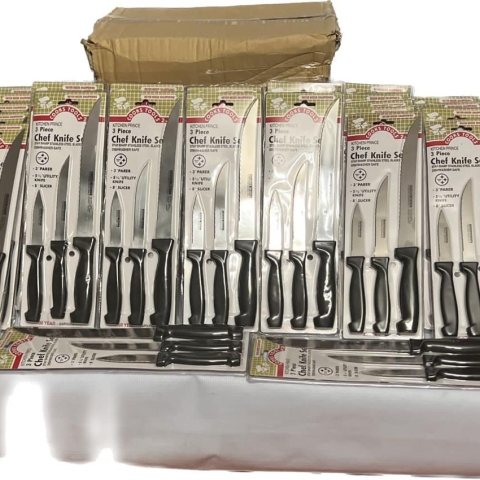 3 Piece Chef Knife Set- 144 Pieces - Wholesales