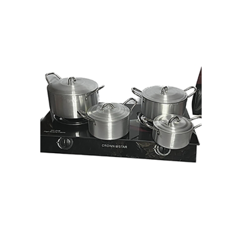 Table Top Gas Cooker With Tempered Glass With Set 4 Pot